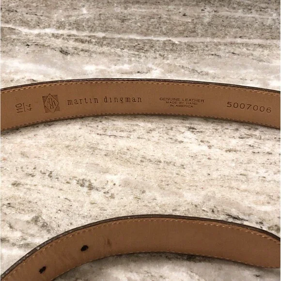 USA Made MARTIN DINGMAN 44 Brown Leather HANDMADE Belt 5007006 - Picture 6 of 11